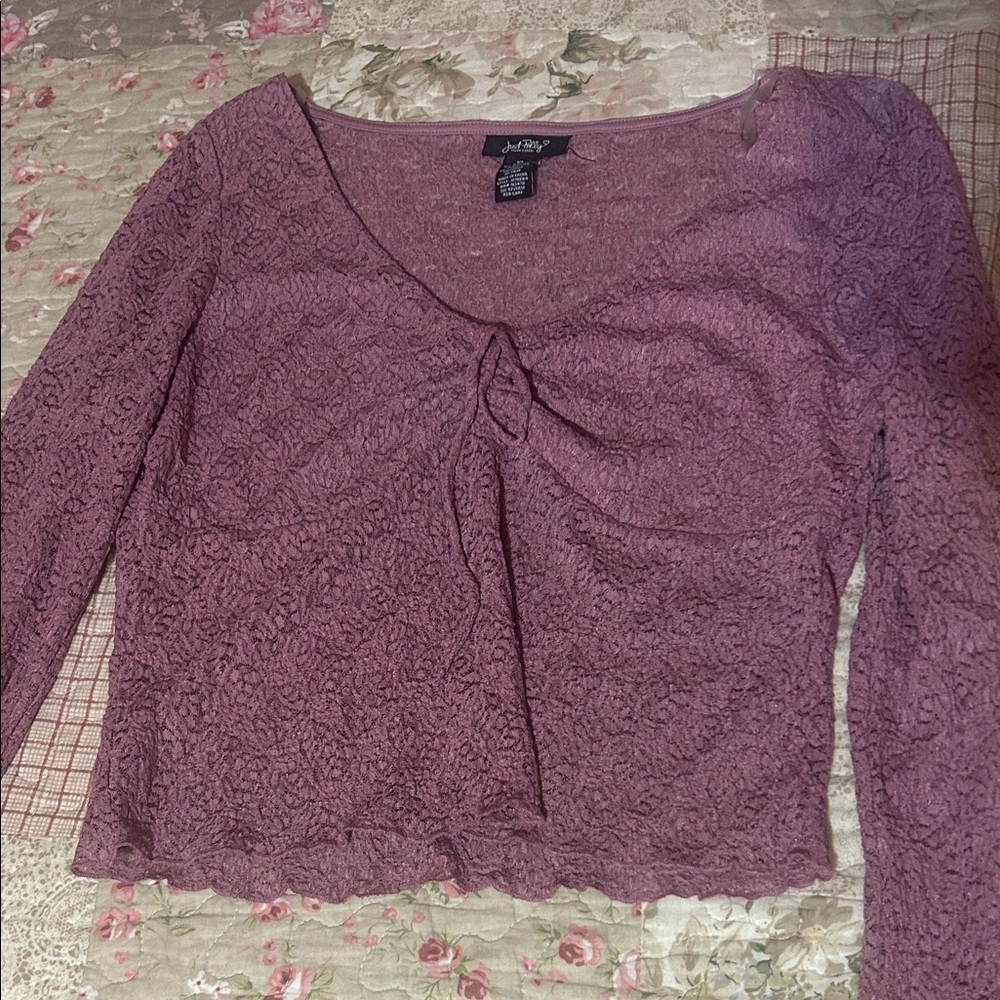 Just Polly Purple Lace Blouse